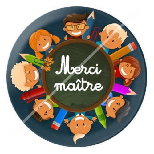 Cabochon résine a coller 25 mm merci maître 5 