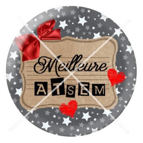 Cabochon résine a coller 25 mm pour atsem 7 