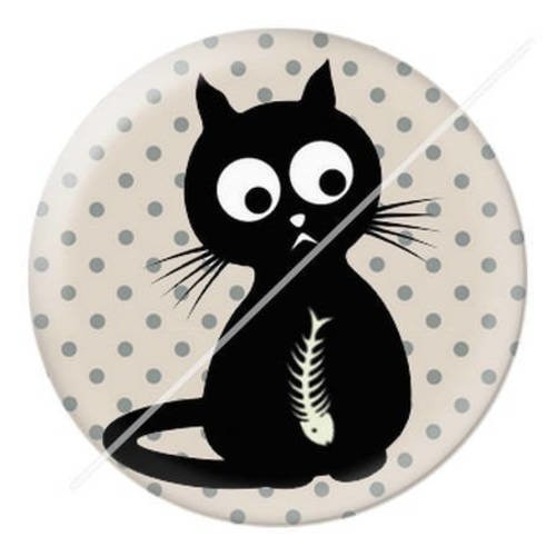 Cabochon résine a coller 25 mm  motifs chat e2 