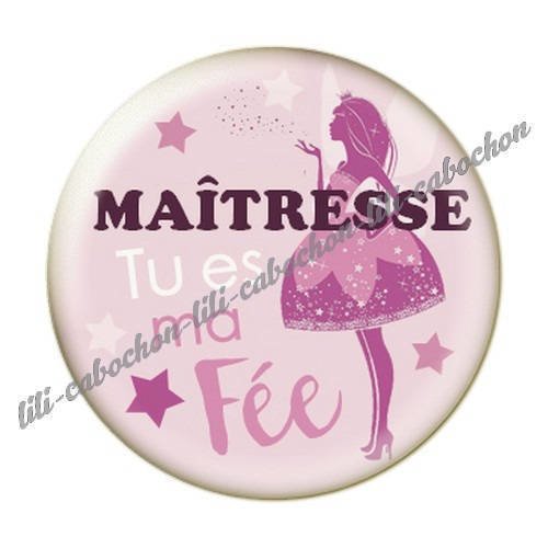 Cabochon résine a coller 25 mm maîtresse i23 