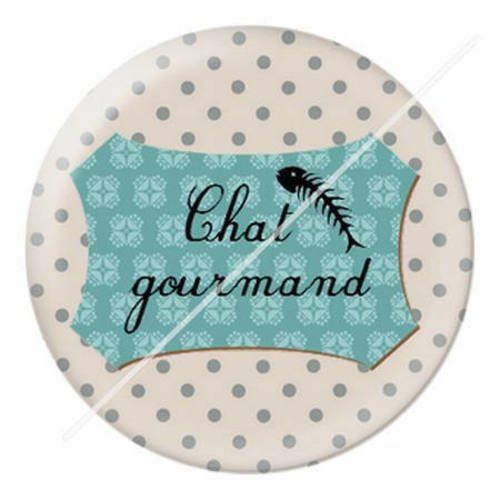 Cabochon résine a coller 25 mm  motifs chat e3 