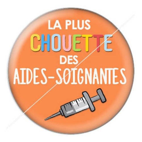 Cabochon résine a coller 25 mm chouette aide-soignante 2 