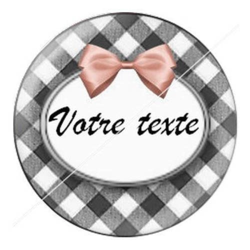 Cabochon résine a coller 25 mm à personnaliser avec votre texte ref b06 