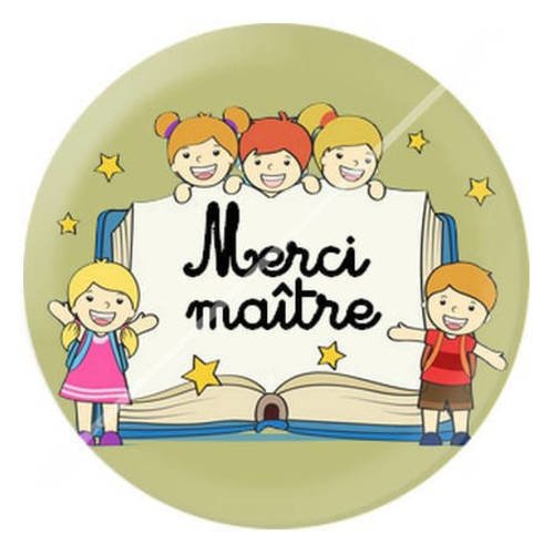 Cabochon résine a coller 25 mm merci maître 9 