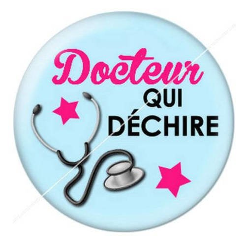 Cabochon résine a coller 25 mm pour docteur qui déchire 1 
