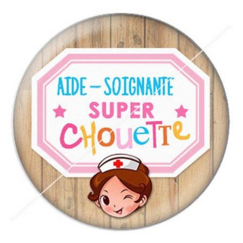 Cabochon résine a coller 25 mm chouette aide-soignante 6 