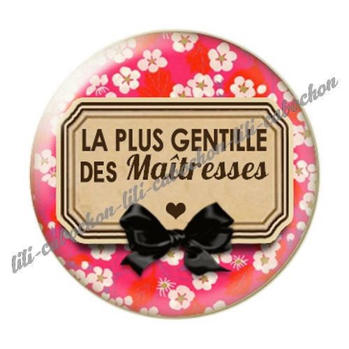 Cabochon résine a coller 25 mm maîtresse i29 