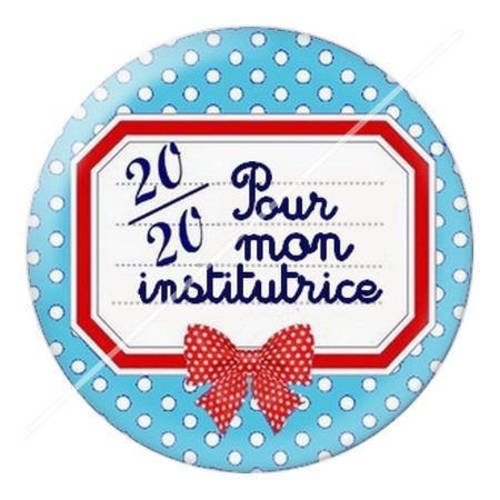 Cabochon résine a coller 25 mm institutrice 2 