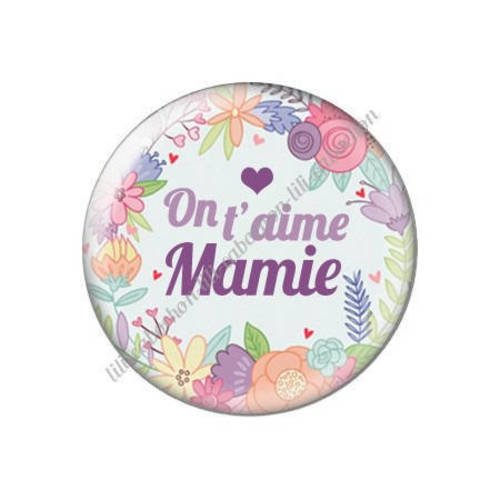 Cabochon résine a coller 25 mm  mamie m25 