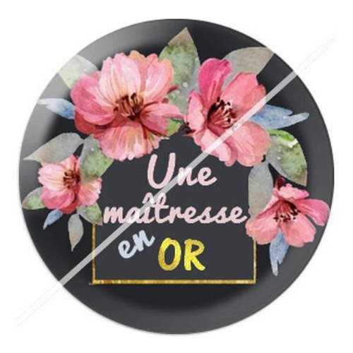 Cabochon résine a coller 25 mm maîtresse 3 