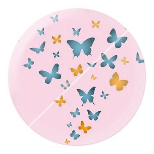 Cabochon résine a coller 25 mm papillon e15 