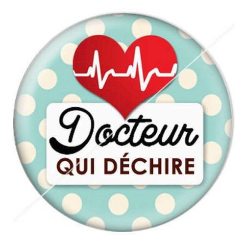Cabochon résine a coller 25 mm pour docteur qui déchire 6 