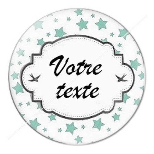 Cabochon résine a coller 25 mm à personnaliser avec votre texte ref b12 