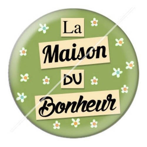 Cabochon résine a coller 25 mm la maison du bonheur 8 