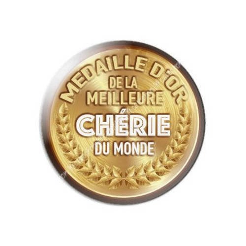 Cabochon résine a coller 25 mm médaille d'or de la chérie...14 