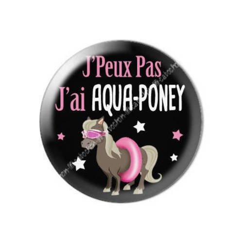 Cabochon résine a coller 25 mm j'peux pas j'ai aqua-poney 18 