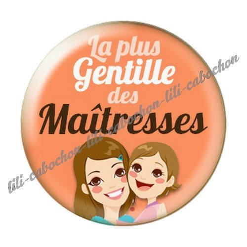 Cabochon résine a coller 25 mm maîtresse i33 