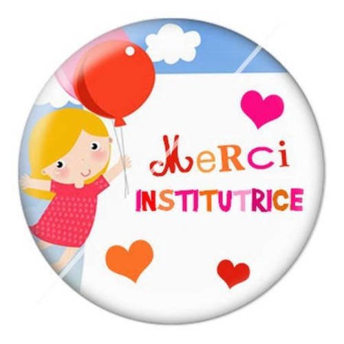 Cabochon résine a coller 25 mm pour institutrice instit 3 