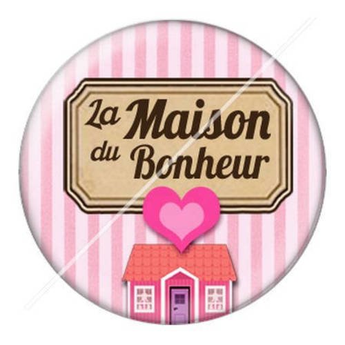Cabochon résine a coller 25 mm la maison du bonheur 9 