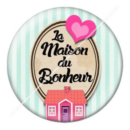 Cabochon résine a coller 25 mm la maison du bonheur 1 