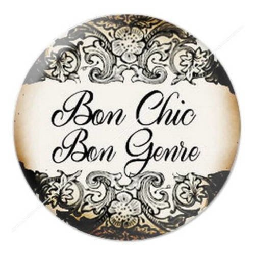 Cabochon résine a coller 25 mm bon chic bon genre bcbg 