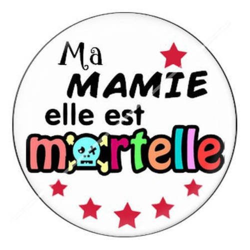 Cabochon résine a coller 25 mm pour mamie c8 