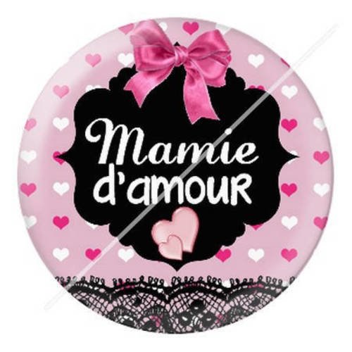 Cabochon résine a coller 25 mm pour mamie b11 