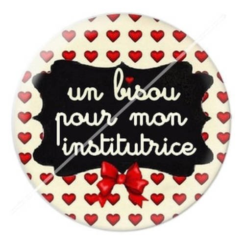 Cabochon résine a coller 25 mm institutrice 7 