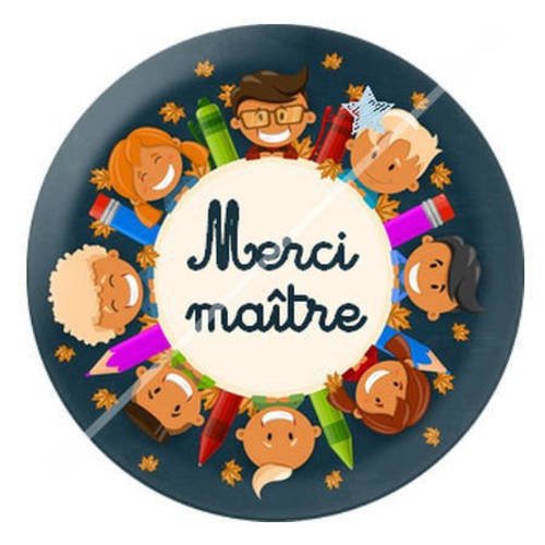 Cabochon résine a coller 25 mm merci maître 15 