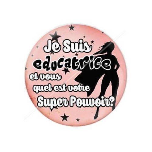 Cabochon résine a coller 25 mm éducatrice 