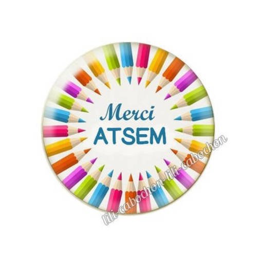 Cabochon résine a coller 25 mm pour atsem m35 