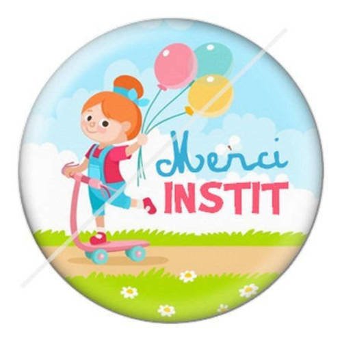Cabochon résine a coller 25 mm pour institutrice instit 10 