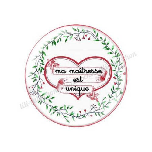 Cabochon résine a coller 25 mm maîtresse h37 