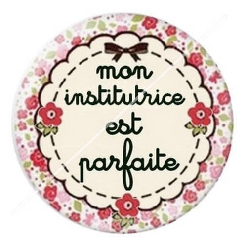 Cabochon résine a coller 25 mm institutrice 9 