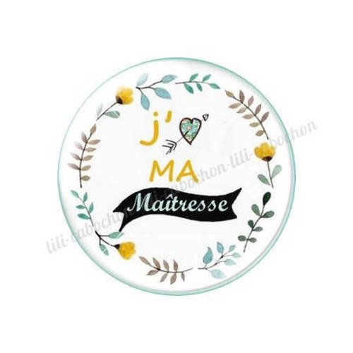 Cabochon résine a coller 25 mm maîtresse h38 