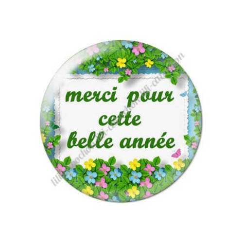 Cabochon résine a coller 25 mm merci pour cette belle année 