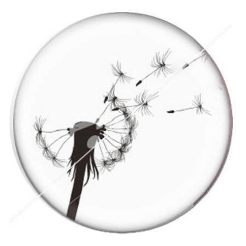 Cabochon résine a coller 25 mm pissenlit wish 11 