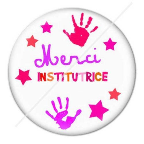 Cabochon résine a coller 25 mm pour institutrice instit 11 