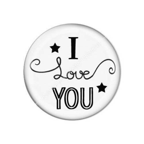 Cabochon résine a coller 25 i love you 