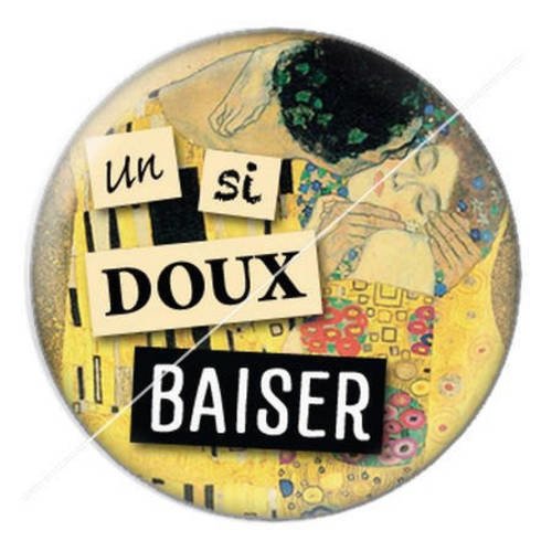Cabochon résine a coller 25 mm un si doux baiser klimt 