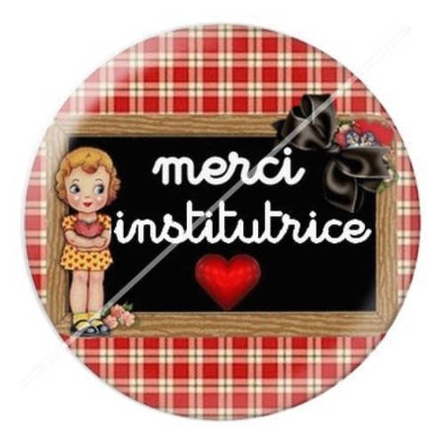 Cabochon résine a coller 25 mm institutrice 11 