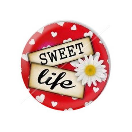 Cabochon résine a coller 25 mm sweet life dolce vita 3 