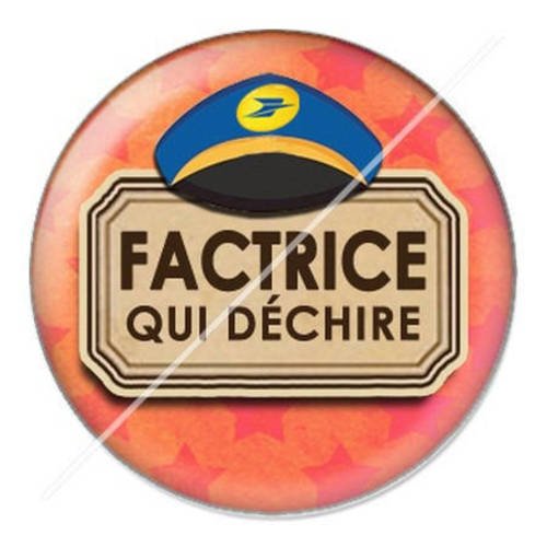 Cabochon résine a coller 25 mm factrice qui déchire 3 