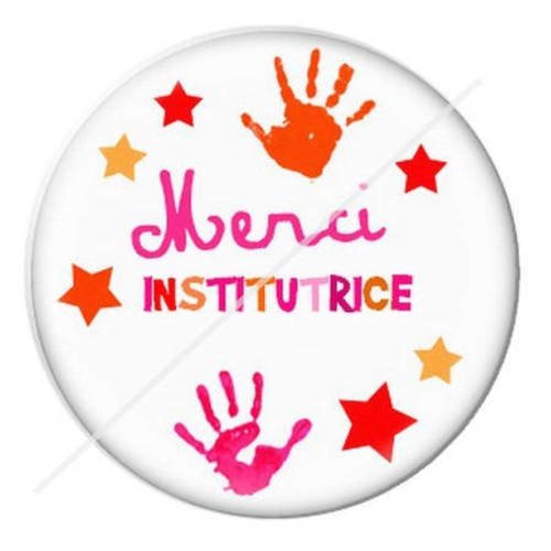 Cabochon résine a coller 25 mm pour institutrice instit 12 