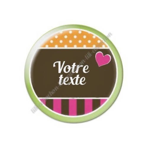 Cabochon résine a coller 25 mm à personnaliser avec votre texte ref f4 