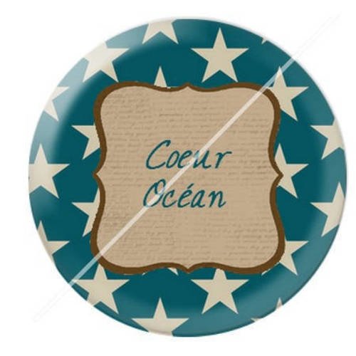 Cabochon résine a coller 25 mm la mer vacances été océan marin a3 