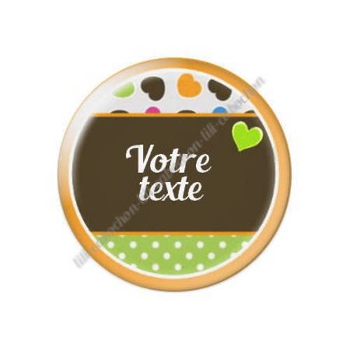 Cabochon résine a coller 25 mm à personnaliser avec votre texte ref f3 