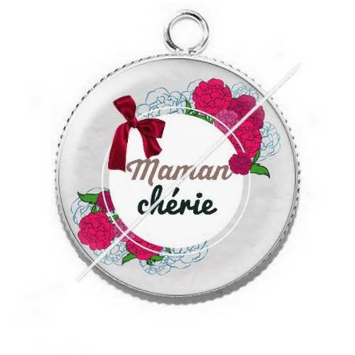 Pendentif cabochon résine pour maman 10 
