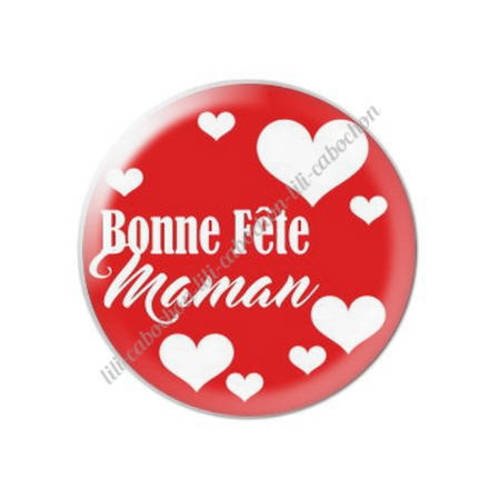 Cabochon résine a coller 25 mm maman v32 