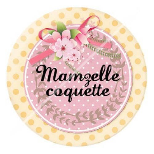Cabochon résine a coller 25 mm mam'zelle 2 